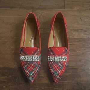 Red Plaid Loafers